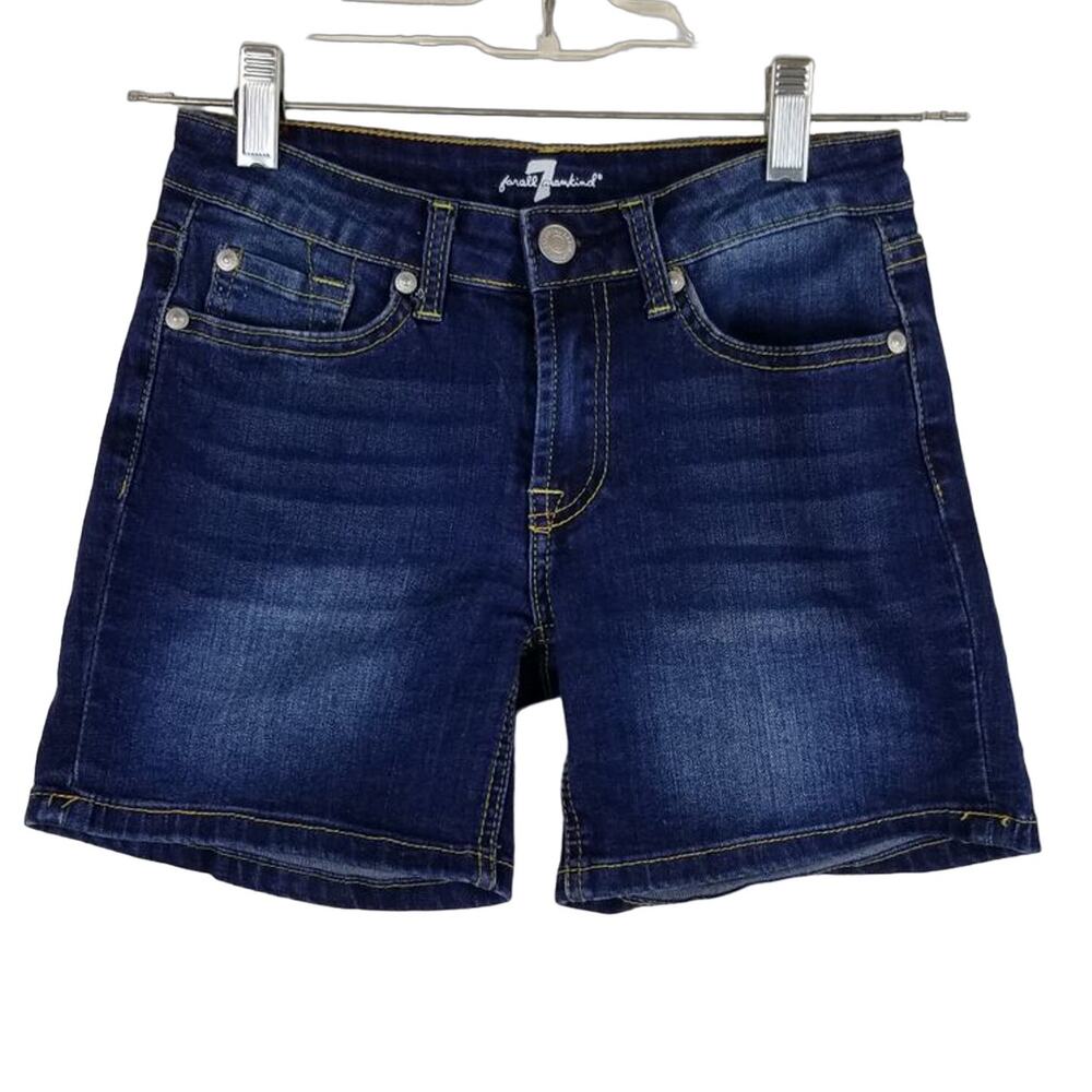 7 for all Man Kind GIRLS  Whiskering Distressed Jean Shorts 12